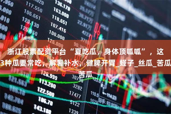 浙江股票配资平台 “夏吃瓜，身体顶呱呱” ，这3种瓜要常吃，解暑补水，健脾开胃_蛏子_丝瓜_苦瓜